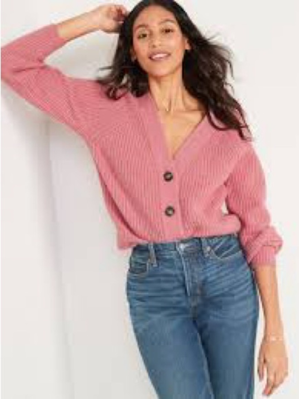 Old Navy Pink Knit Cardigan 4X